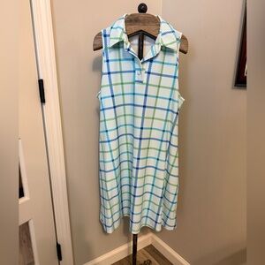 Jude Connally Plaid Harley Dress in White, Blue and Green Plaid